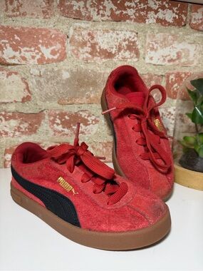 Puma Palermo Suede Sneakers with Black Stripe and Gum Sole